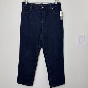 Talbots Women’s High Waist Relaxed Jeans Size 16 Petites Straight Leg New